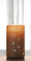 Kerze WORTLICHT® *Geschenke des Himmels* 14 cm, Farbe taupe