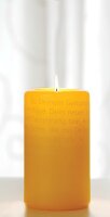 Kerze WORTLICHT® "Leuchtende Geburtstagswünsche" 14 cm, Farbe hellgelb