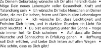 Kerze WORTLICHT® "Leuchtende Geburtstagswünsche" 14 cm, Farbe opalgrün
