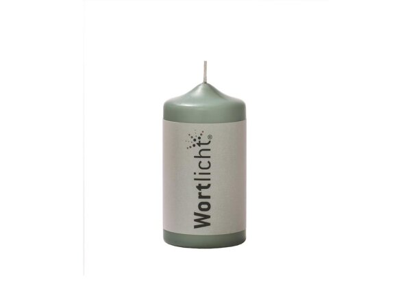 Kerze WORTLICHT® *Weihnachten verbindet* 14 cm, Farbe smaragd