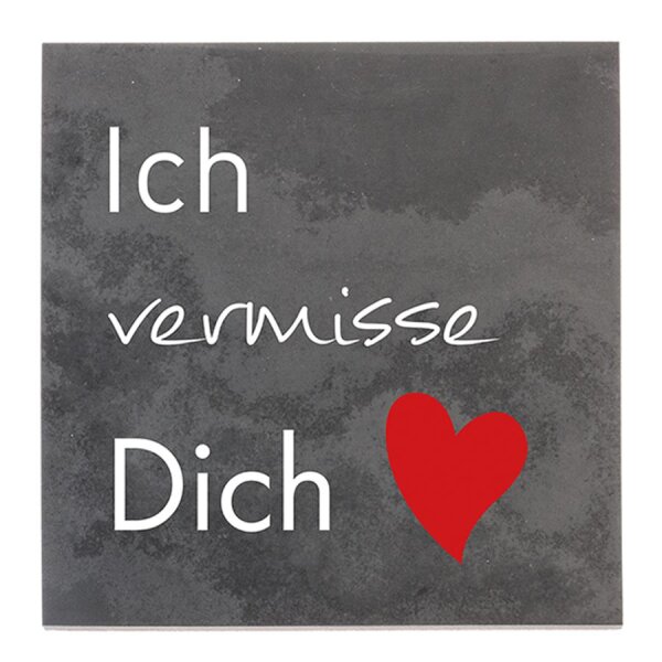 DOLORINO® Grabtafel aus Schiefer "Ich vermisse Dich"