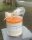 Kerze Mini WORTLICHT® "Gute Besserung" 6 x 5 cm, Farbe mandarin