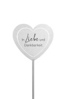 DOLORINO® Grabstecker Edelstahl, 2-teilig, Herz-Motiv...