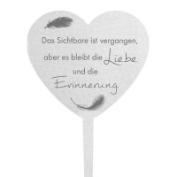 DOLORINO® Grabstecker Edelstahl, 1-teilig, Herz-Motiv...