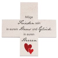 Haussegen-Stein-Kreuz *Möge Frieden sein in eurem...