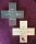 Haussegen-Stein-Kreuz "Möge Frieden sein in eurem Haus und Glück in euren Herzen, 15 x 15 cm, dunkel