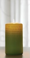 Kerze WORTLICHT® *Leuchtende Gedanken- für Dich* 14 cm, Farbe jade