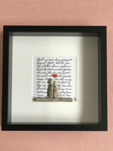 Kieselsteinbild *Schrift*