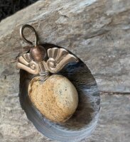 Natursteinschmuck -Edelstein Herz - Engelanhänger - Landschaftsjaspis