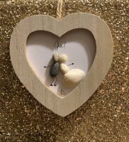 Kieselsteinbild im Herzrahmen *HOCHZEITSPAAR*