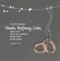 Schieferrelief mit Eheringen aus Bronze *GLAUBE,...