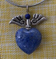 Natursteinschmuck - Edelstein Herz - Engelanhänger -...
